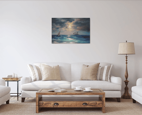 luminous night(60x90cm, oil painting)