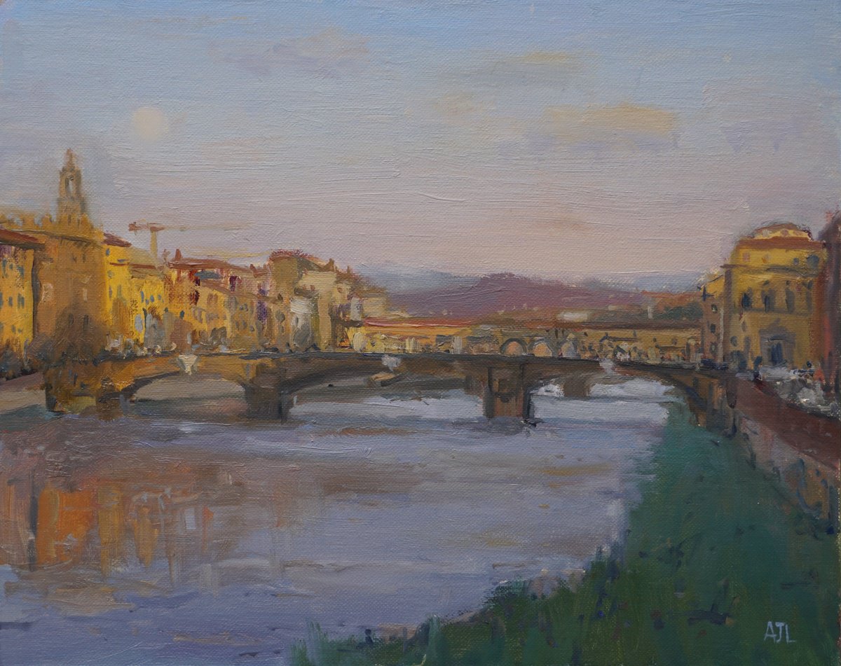 Sunset with Moon, Florence by Alex James Long