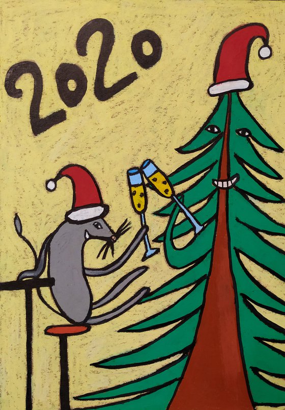 Mouse and fir tree meets 2020