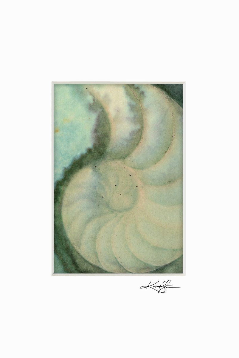 Nautilus Shell 951 -  Mixed Media Sea Shell Painting by Kathy Morton Stanion by Kathy Morton Stanion