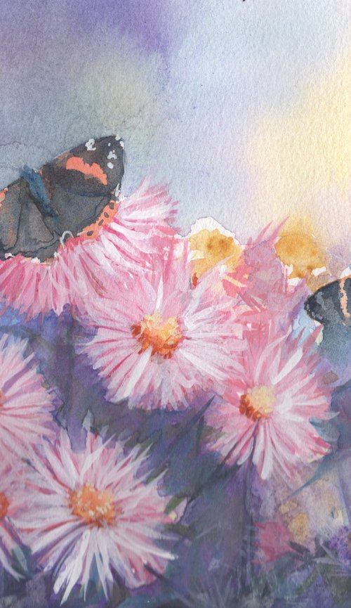 Butterflies and flowers by Sarah Stowe