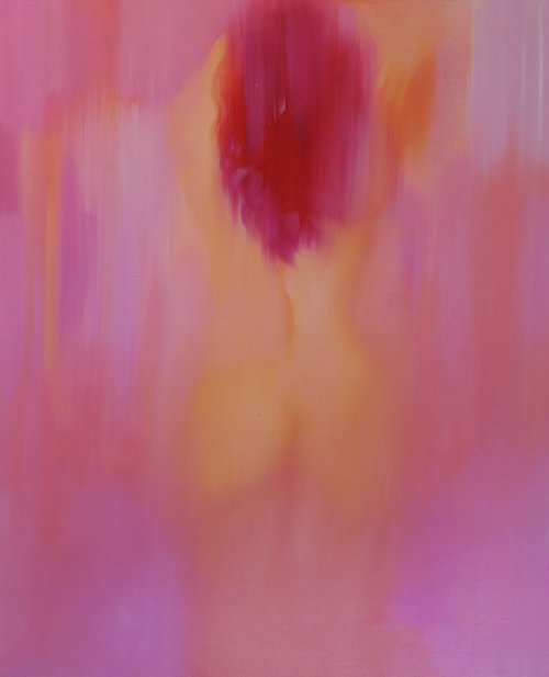 Female Nude, Erotic Girl Backview, Bedroom wall art - Dream of the pink day by Yuri Pysar