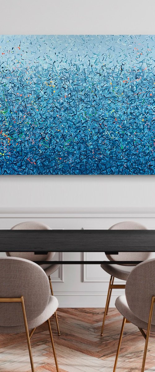 Wanjuru Water Dance 152 x 76cm acrylic on canvas by George Hall