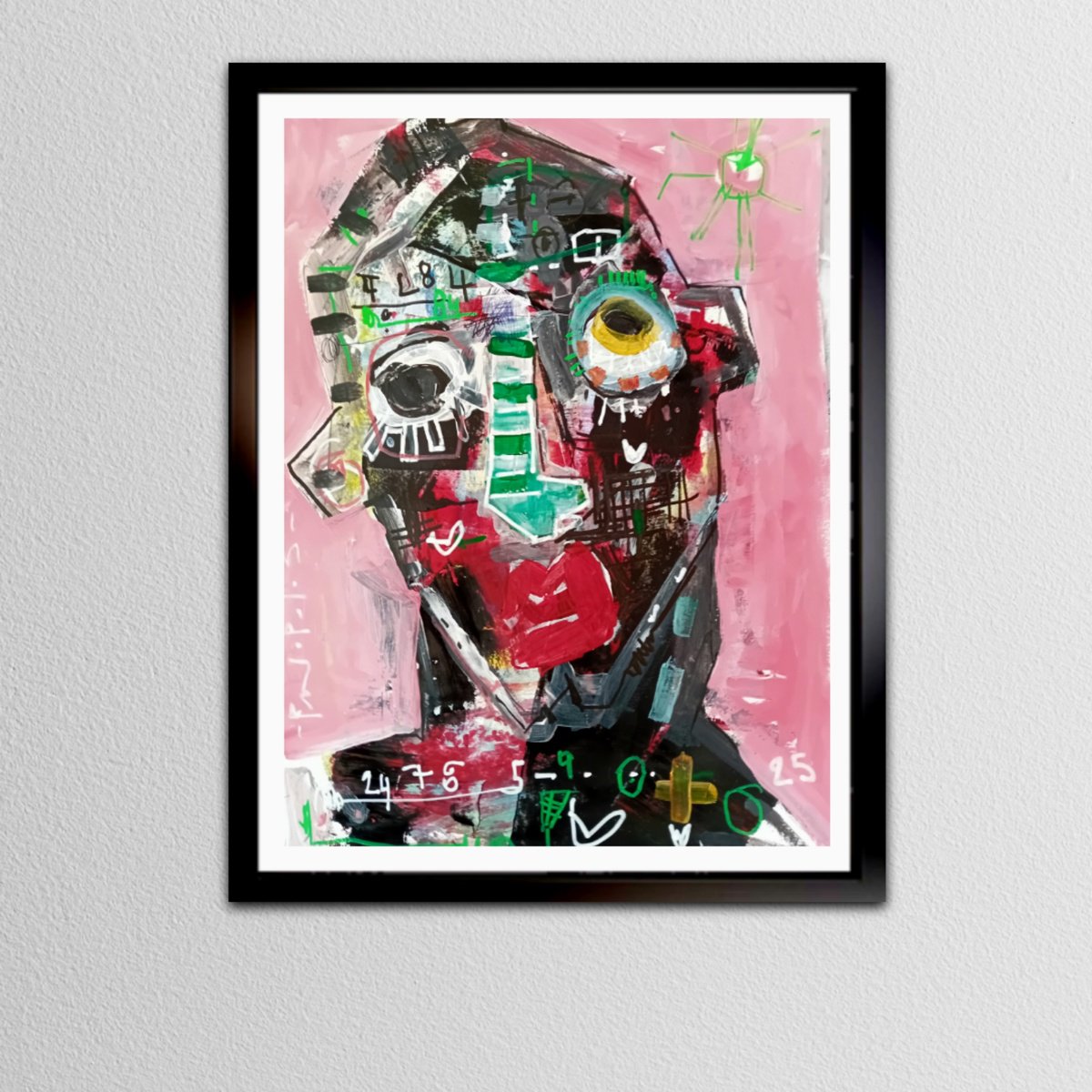 Abstract Portrait Acrylic Painting By Dimitris Pavlopoulos, 12 X 17, Anonimo # 45, Original Artwork