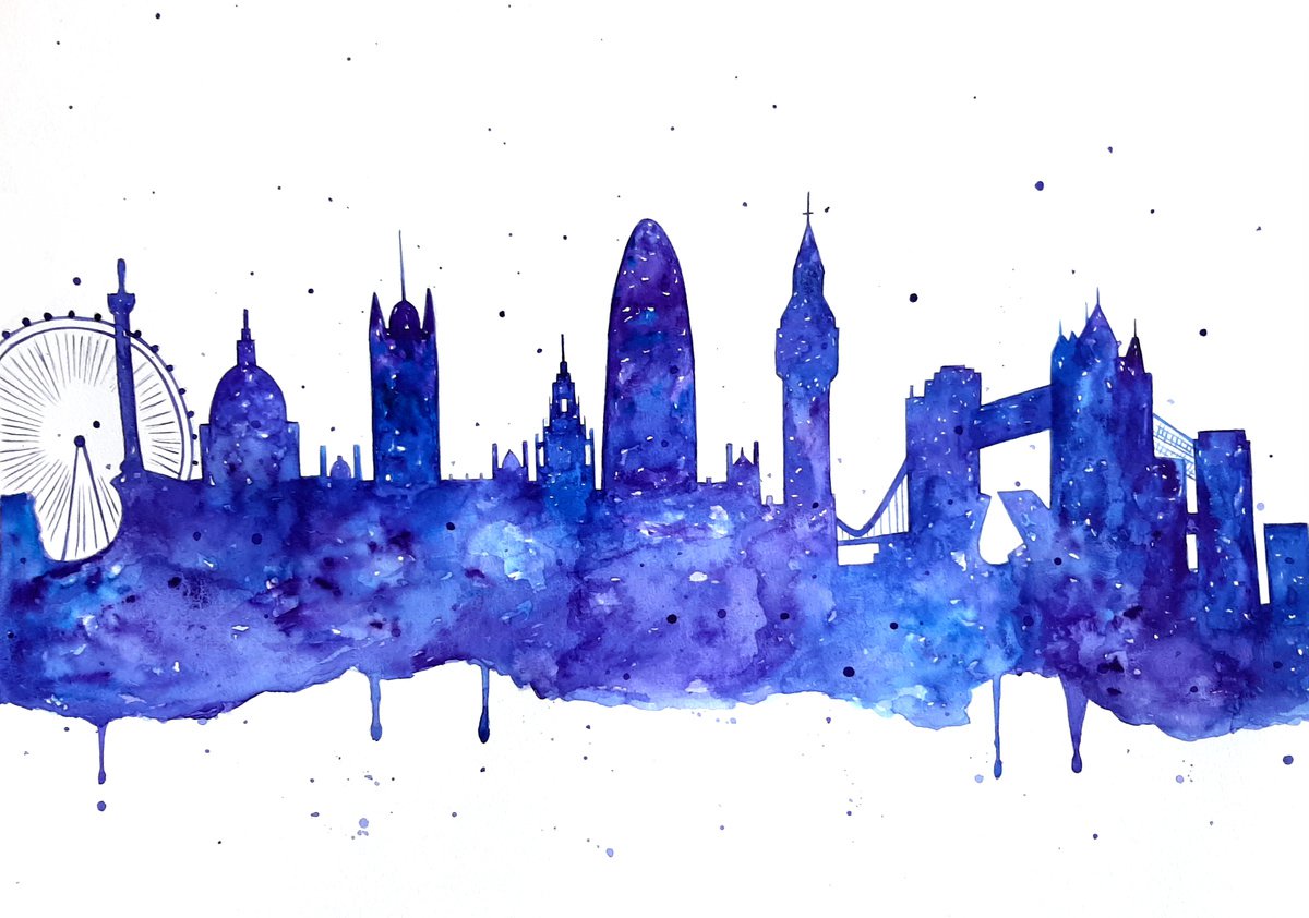 Geometric Watercolour , London By Luba Ostroushko, 17 X 12, Artwork For Sale On Artfinder