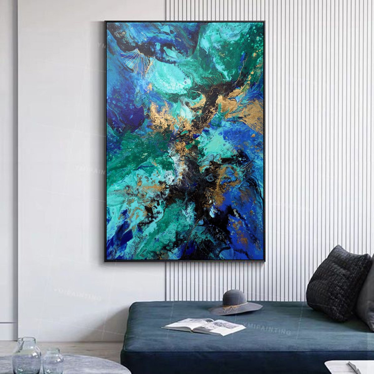 Abstract Acrylic Painting By Areti Ampi, 28 X 43, Subconscious 8, Original Artwork