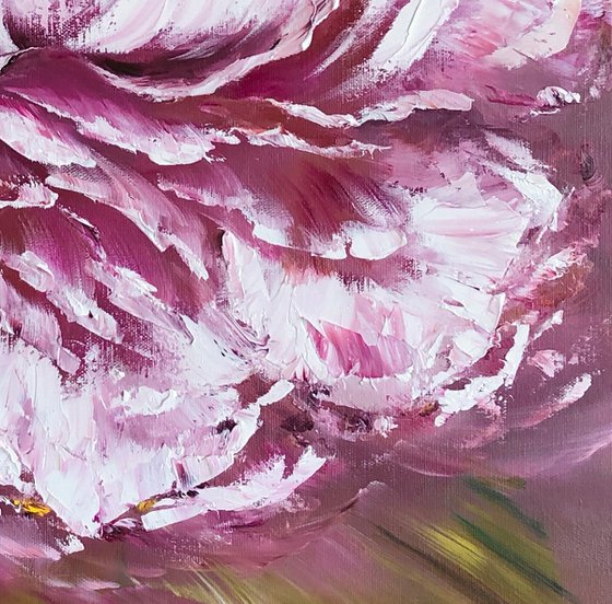 LARGE PEONY BUD - Pink peony. Lush peony. Abstract background. Floral motives. Evening. Fashion. Love. Summer.