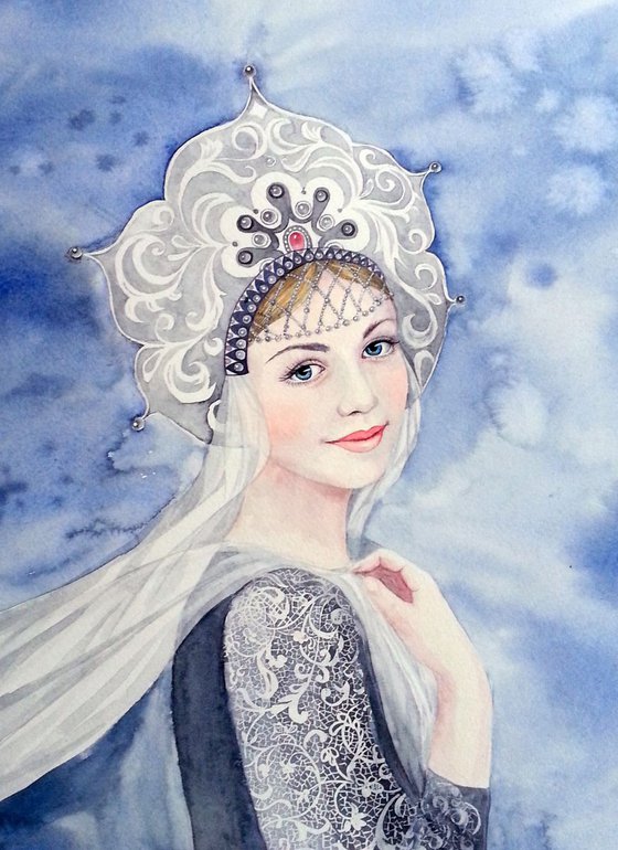 Snow Maiden - Beautiful Russian girl in Russian national dress