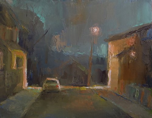 Nightfall (23x30cm, oil painting, ready to hang) by Kamsar Ohanyan
