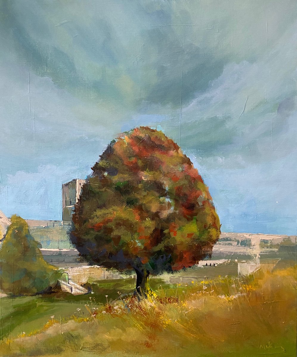 Photorealistic Landscape Acrylic Painting By Mark Skirving, 20 X 24", Fountains Abbey, Original Artwork