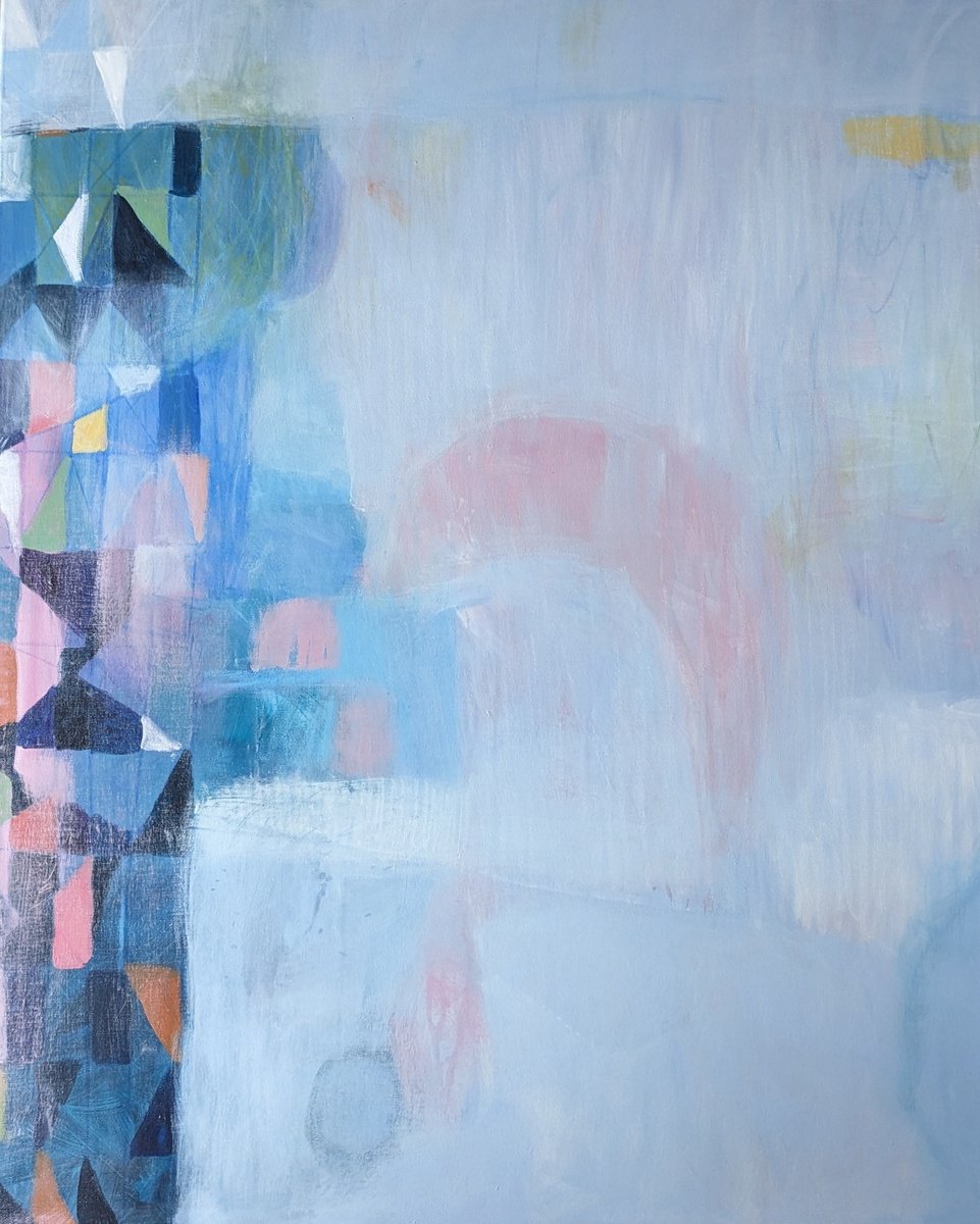 Abstract Acrylic Painting By Olga Bezverkhaya, 31 X 39", Breath Of The Horizon, Original Artwork