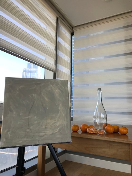 Still life Tangerines Painting 30x30cm