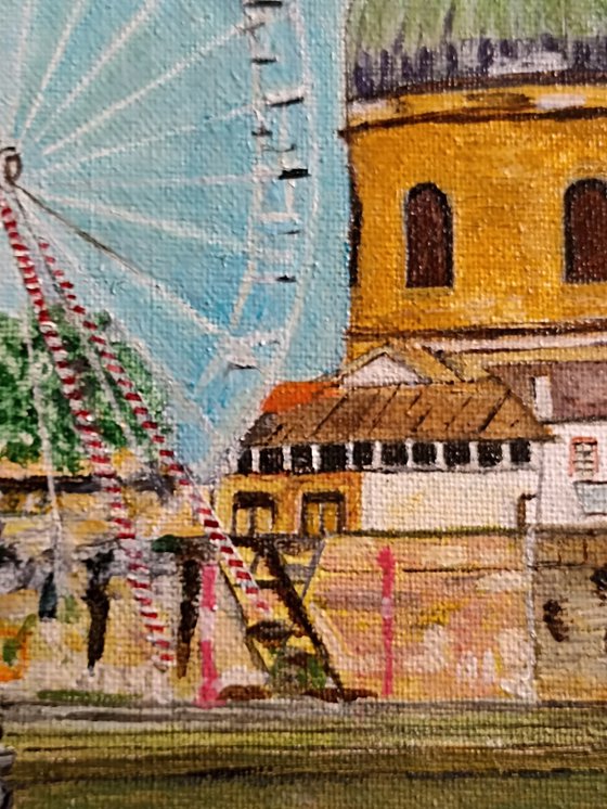 City with big wheel