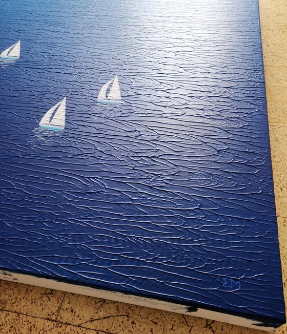 Blue ocean", n.24 - textured painting