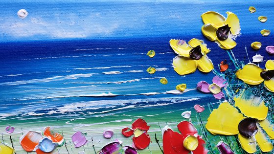 "Calm Waves & Flowers in Love"