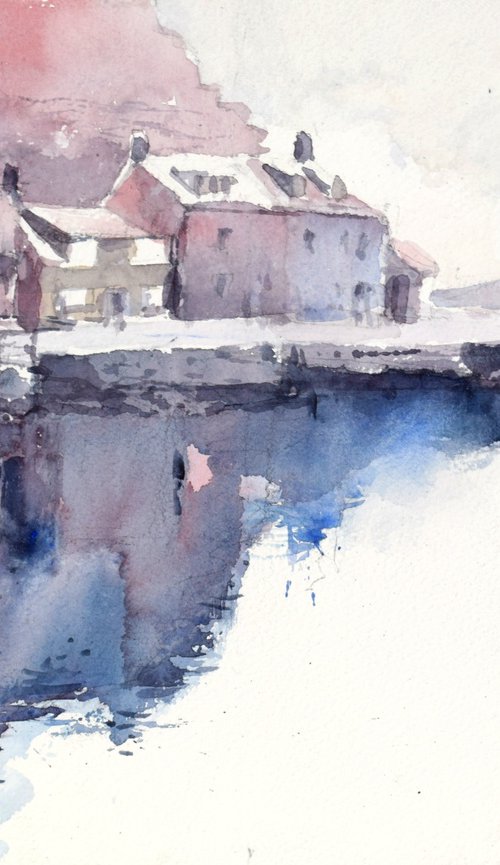 Staithes harbour ,Yorkshire by Goran Žigolić Watercolors