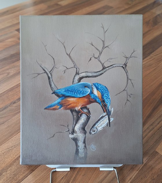 Kingfisher and Silver Fish