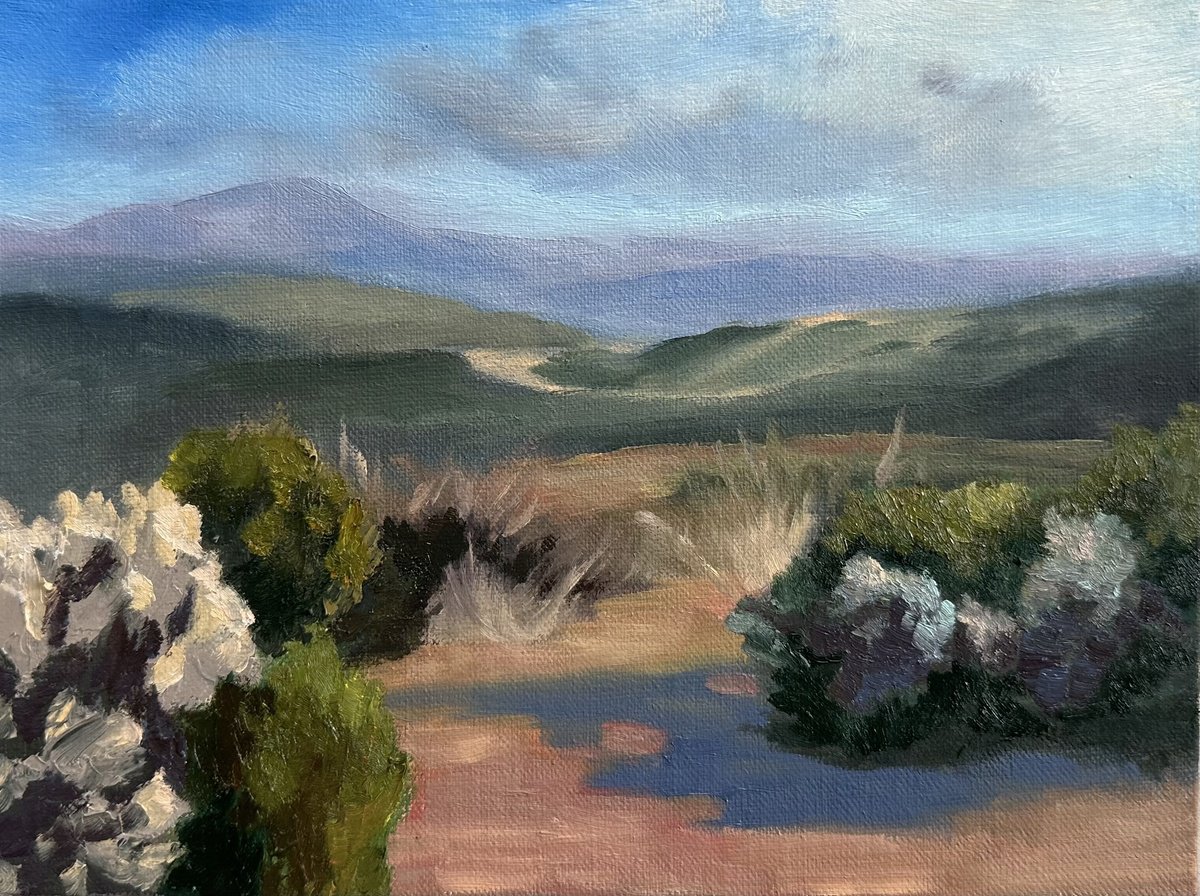 Impressionistic Cityscapes Oil Painting By Grace Diehl, 8 X 6, Cloudy Morning, Original Artwork