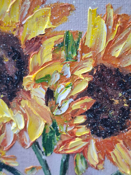 Sunlit Joy, sunflowers, floral