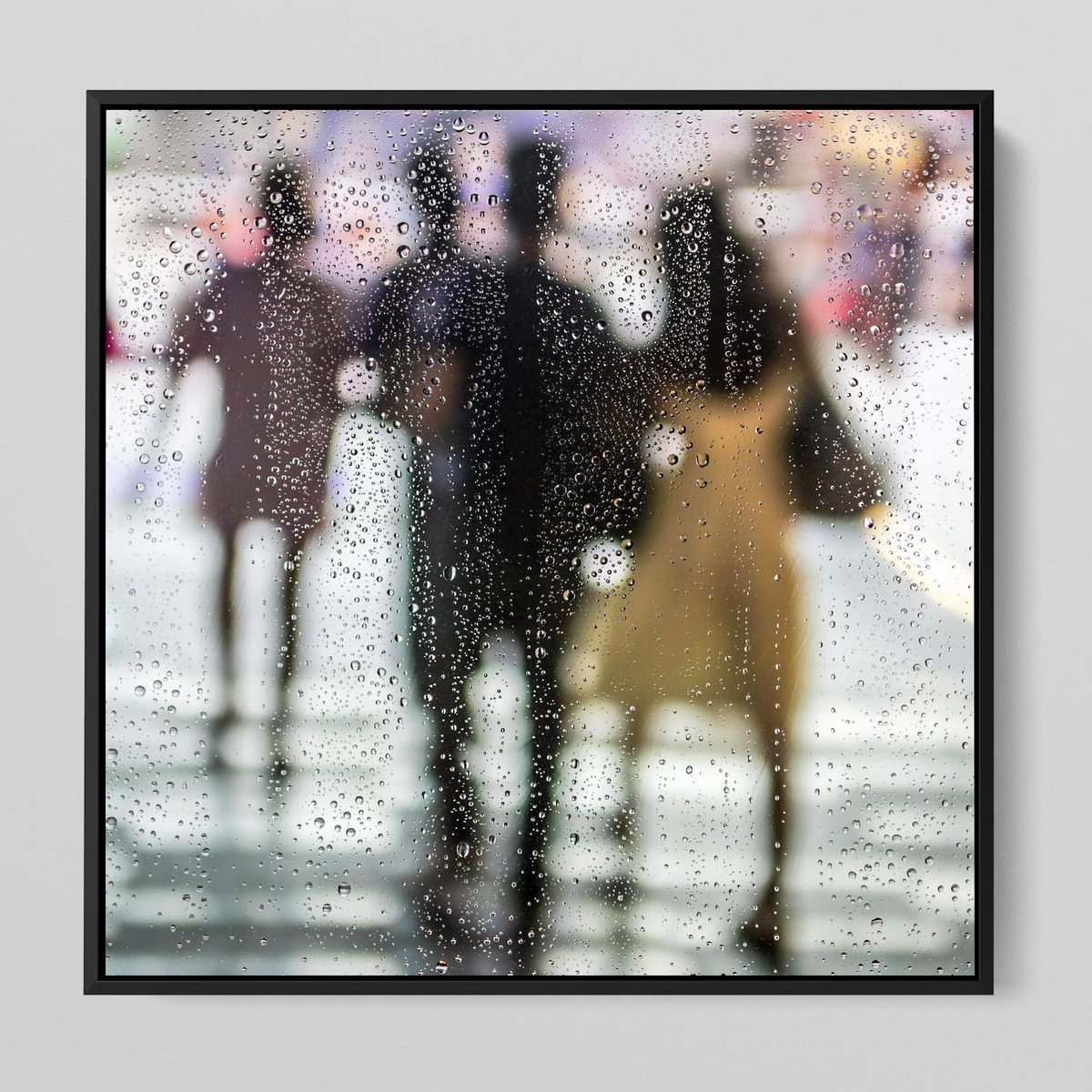 Abstract Cityscapes Photograph By Sven Pfrommer, 41 X 41", Rainy Days In Hong Kong Ii, Original Artwork