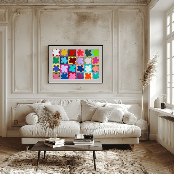Warhol‑Style Colorful Flowers