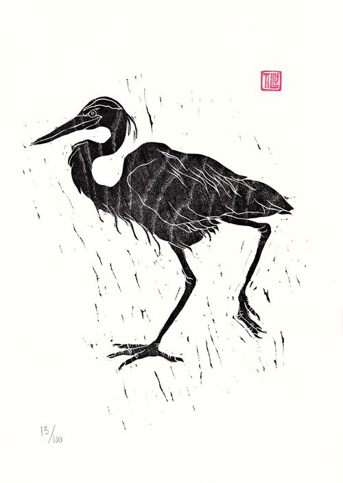 'Heron' by Tilly Print