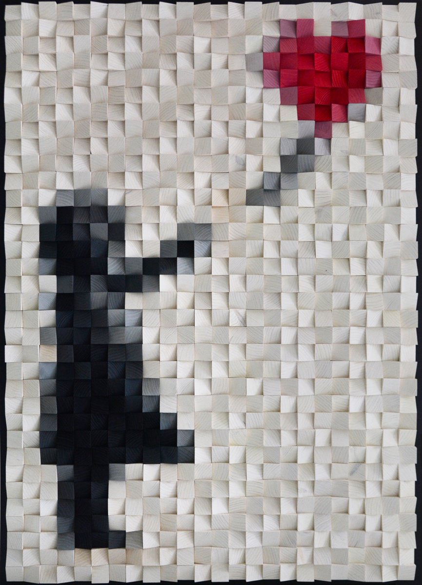 Urban And Pop Portrait Sculpture By Pix-N-Art, 30 X 41", Girl Without A Balloon, Original Artwork