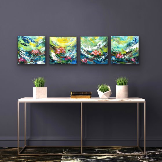 Lily Dreamscape - Quadriptych