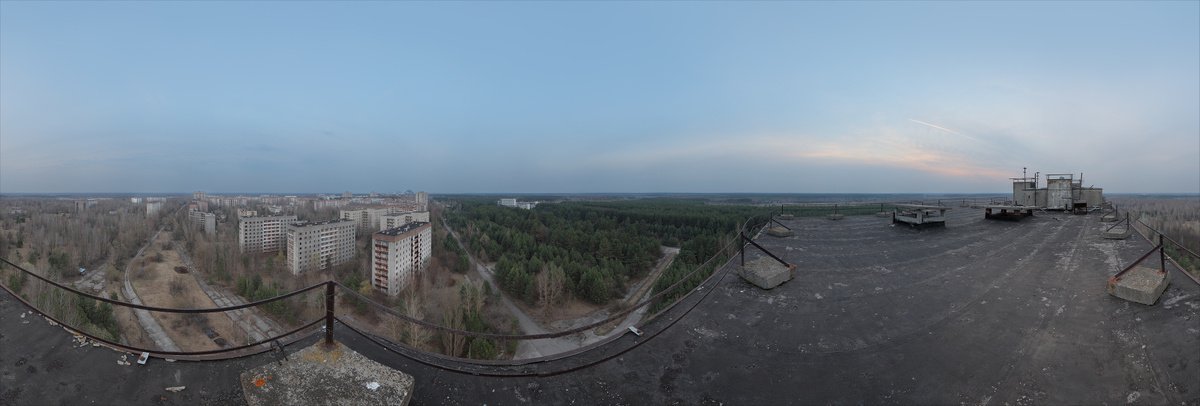 Photorealistic Cityscapes Photograph By Stanislav Vederskyi, 80 X 28", #2. Evening In Pripyat 1, Original Artwork