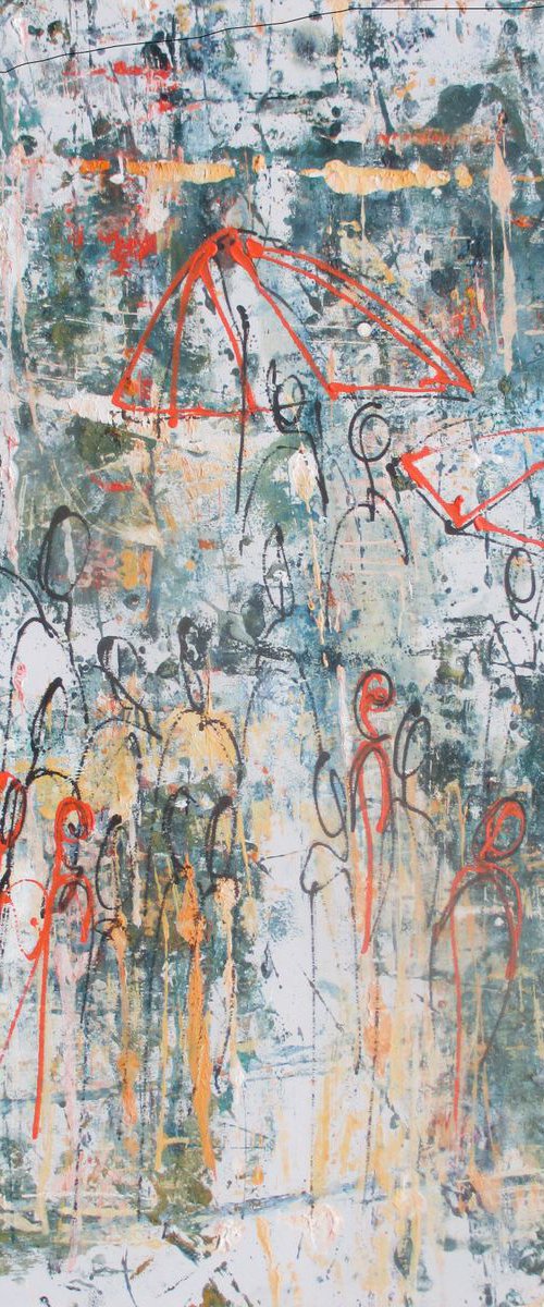 walk in the city oil on canvas 39,4x27,6 inch by Sonja Zeltner-Müller