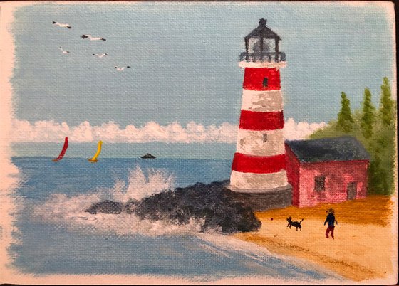 SOLD- Miniature 10. The Lighthouse 1 of 4
