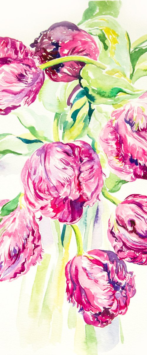 Purple tulips by Daria Galinski