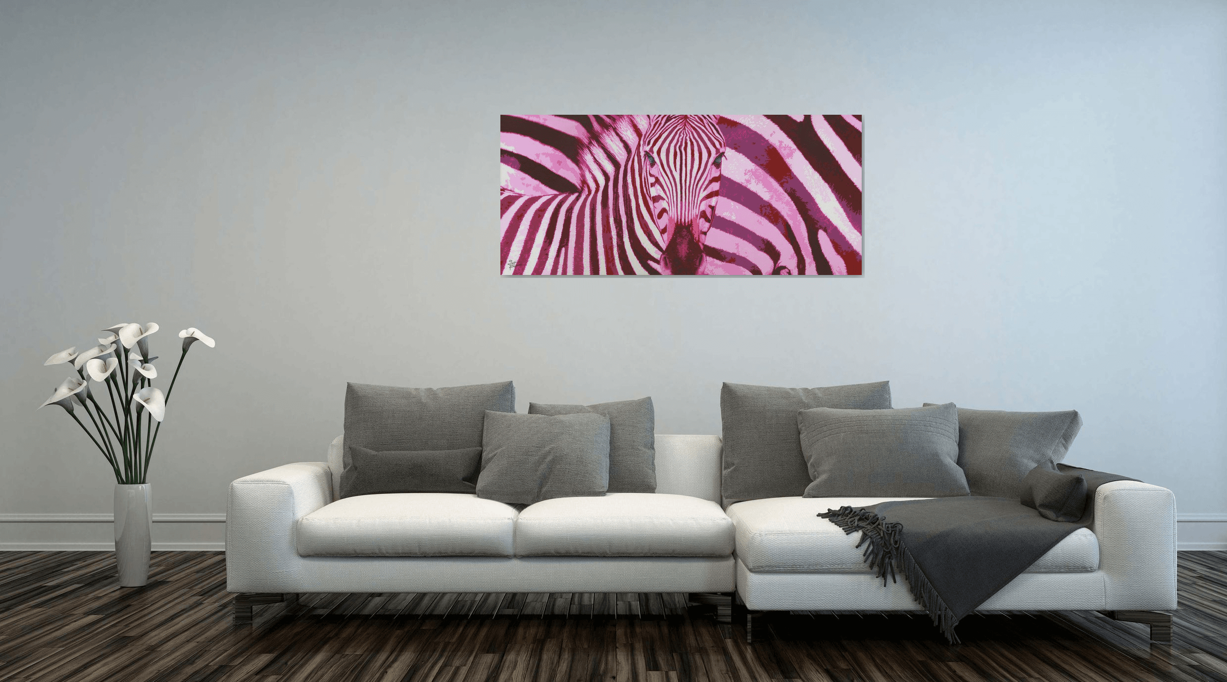 Pink Zebra Acrylic painting by Sabrina Rupprecht