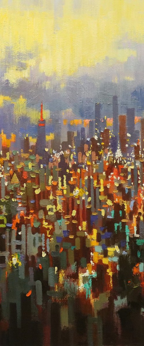 New York Toward Sunset by Chin H Shin