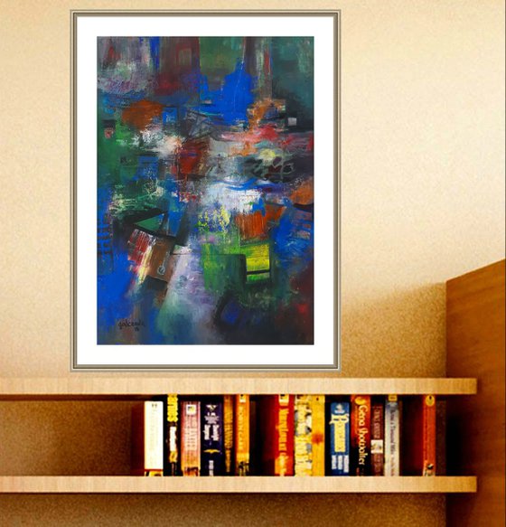 Micro Universe No.2, modern art, abstract oil on canvas, contemporary painting