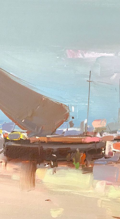 Sail Boats, Original oil painting, Handmade artwork, One of a kind by Vahe Yeremyan