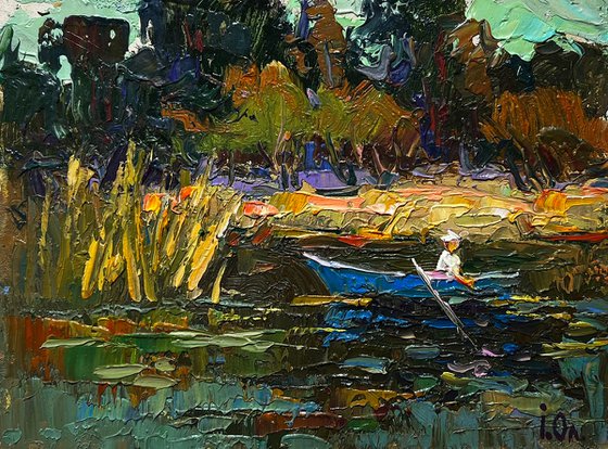 I swim to the river bank