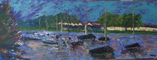 Boats on the Seine by Gerry Defries