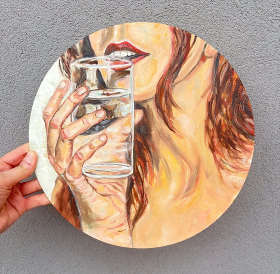 A Girl Drinking Water