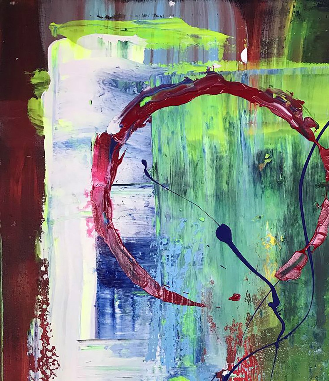 Original Acrylic Painting - Red Sun by Olga Melezhik