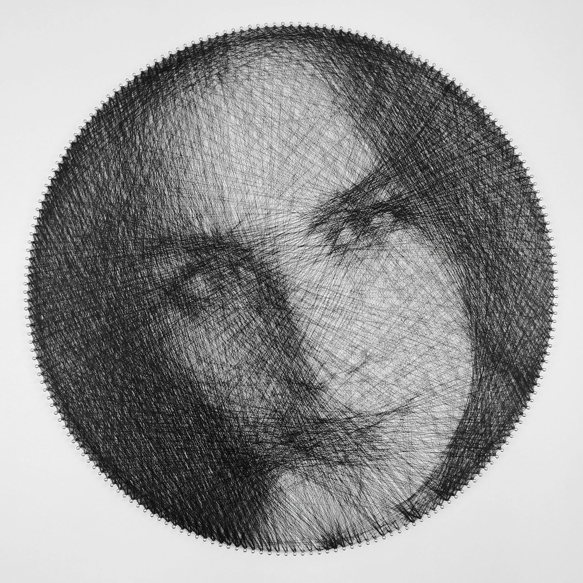 String Art Portrait of a Woman by Andrey Saharov
