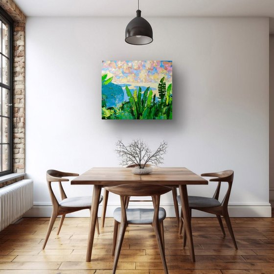 LANDSCAPE WITH BANANA LEAVES