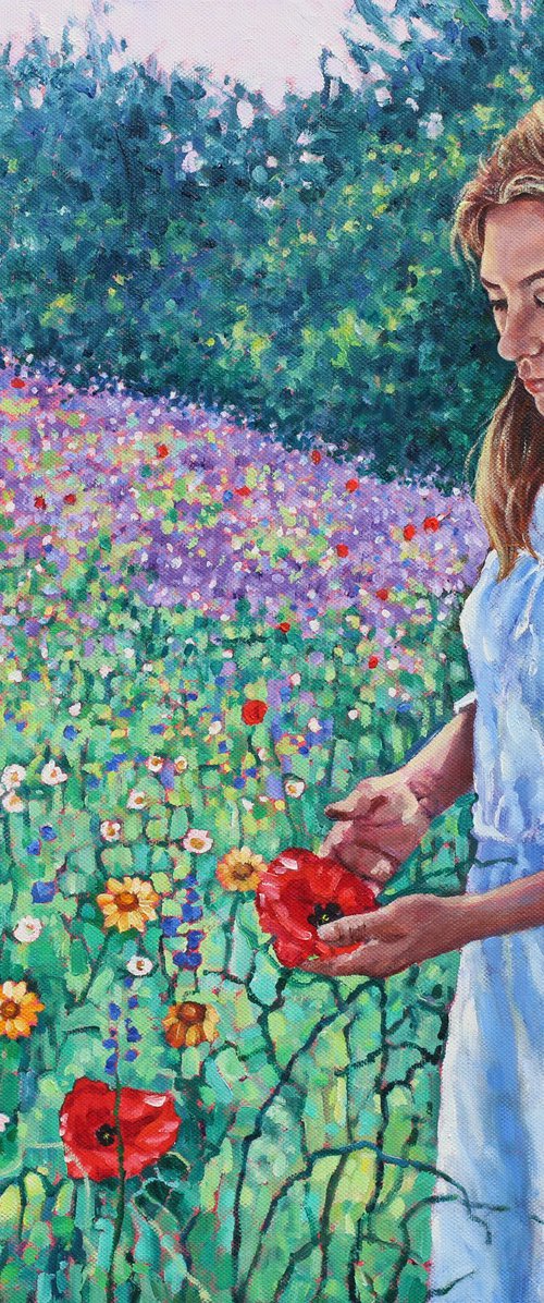 Summer Dreaming - girl in meadow by Zoe Elizabeth Norman