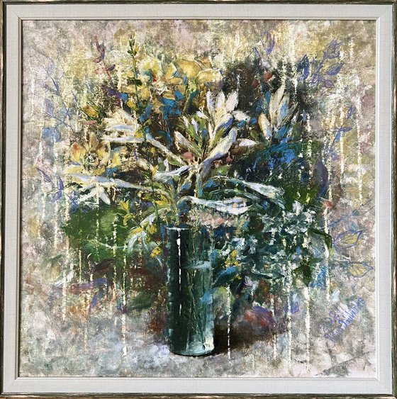Sage green summer flowers