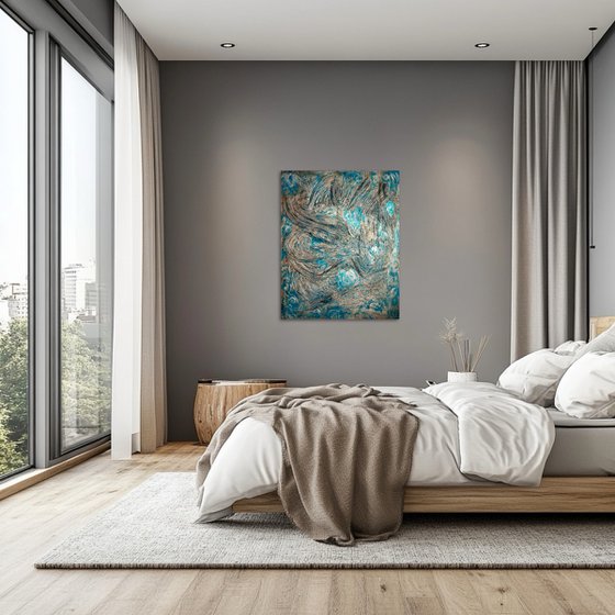 «Deep im Ozean» Azure blue