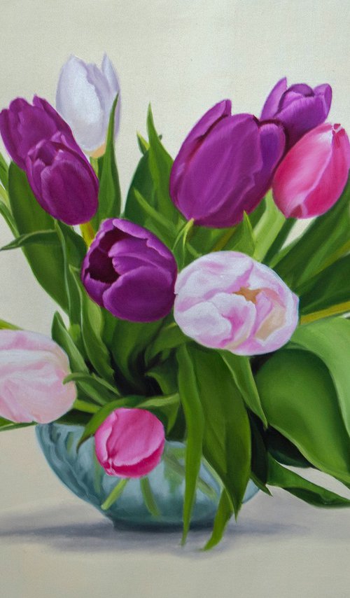 Bunch of Spring Tulips by Simona Tsvetkova