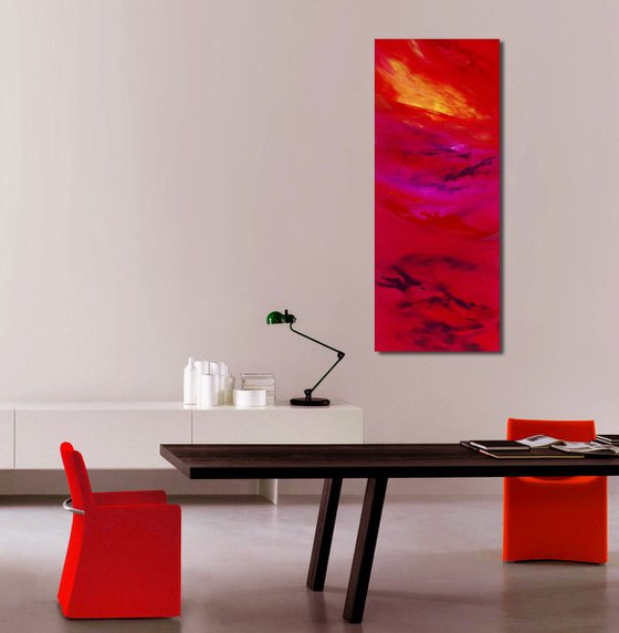 Commissioned painting "Languido fuoco II" 40x100 cm,