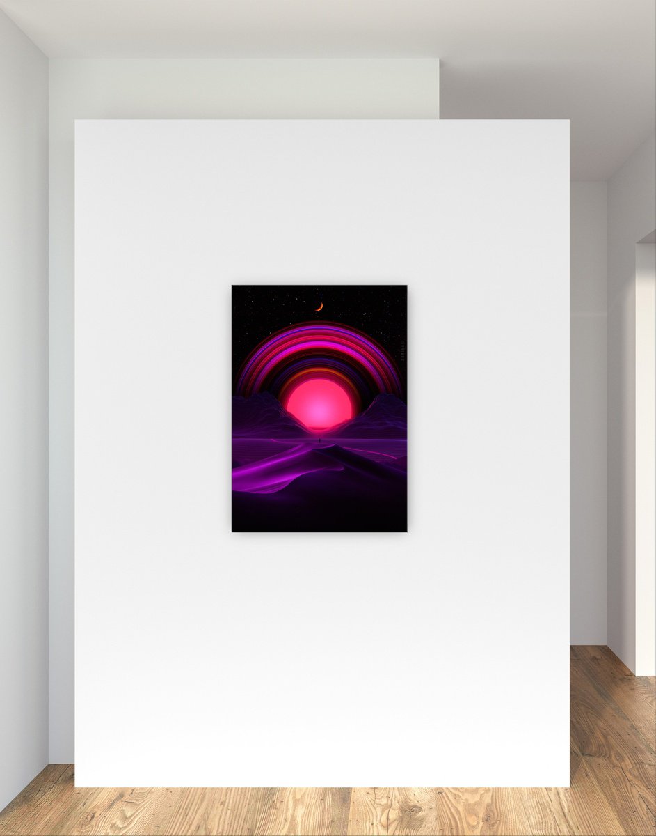 Surrealistic Abstract Print By Darius Comi, 20 X 28, Cosmic Underground - High Resolution Print On Forex, Original Artwork