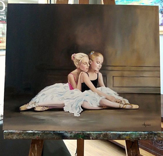 Sisters - portrait - original painting