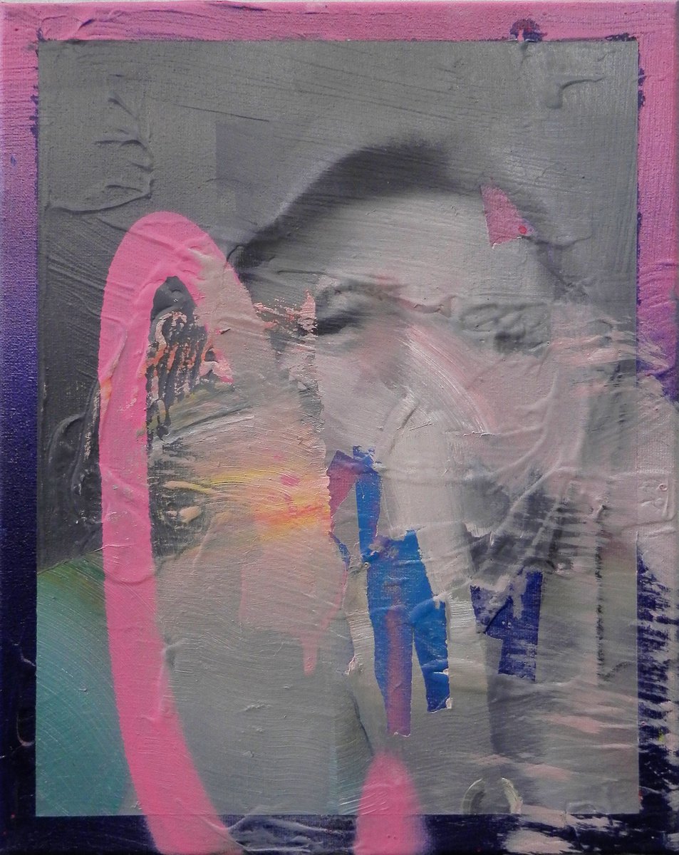 Urban And Pop Portrait Oil Painting By Milos Hronec, 9 X 12", New Generation 3, Original Artwork